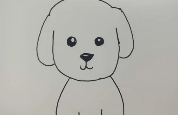 怎样画小狗简单又好看又可爱,小狗怎么画简单又可爱 简笔画带颜色的图5