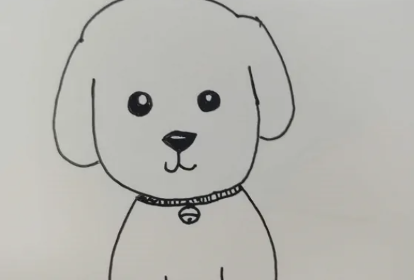 怎样画小狗简单又好看又可爱,小狗怎么画简单又可爱 简笔画带颜色的图7