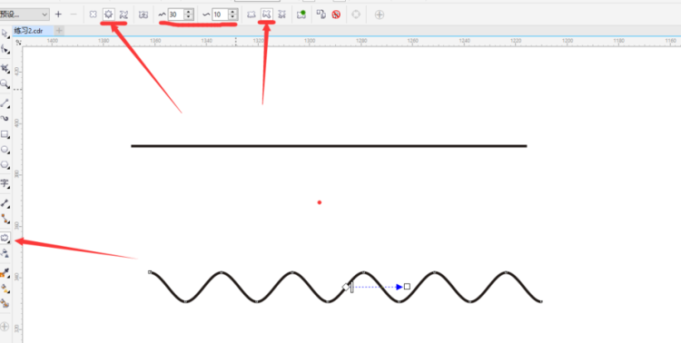 cdr中画曲线应该怎样操作,coreldraw贝塞尔工具怎么画曲线图4